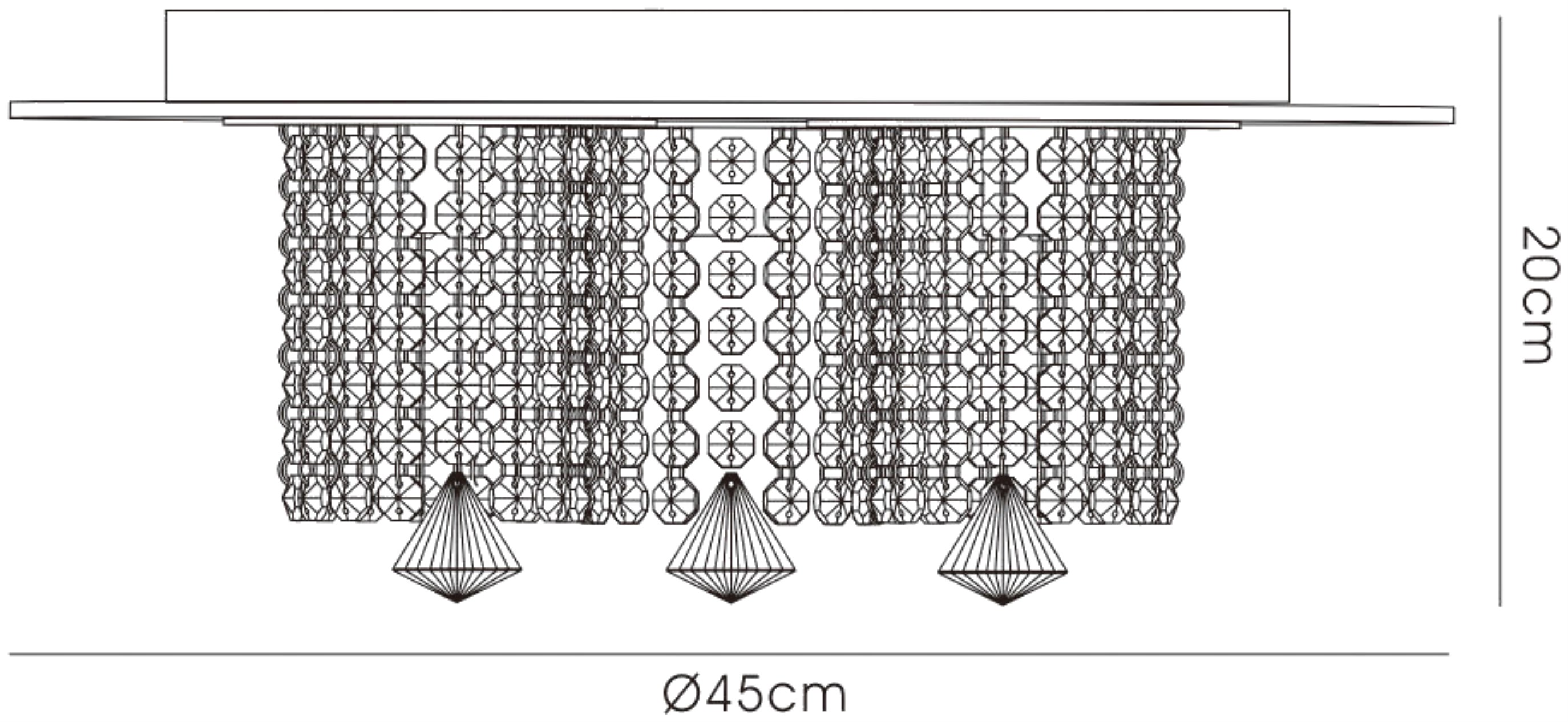 Pegasus Crystal Ceiling Lights Diyas Flush Crystal Fittings